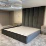 Custom Vertical Channel Headboard Floor To Ceiling Headboard Custom Made Bettertex Nyc Custom Platform Bed Upholstery Custom Upholstery New York Custom Upholstered Bed Custom Bed New York Bettertex Custom Upholstered Bed With Platform