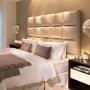 Custom Horizontal Channel Headboard Floor To Ceiling Headboard Custom Made Bettertex Nyc Custom Platform Bed Upholstery Custom Upholstery New York Custom Upholstered Bed