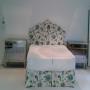 Custom Bed Skirt And Headboard In Same Fabric Beautiful Fabric Beautiful Flora Upholstered Headboard Bettertex New York City Custom Headboard 